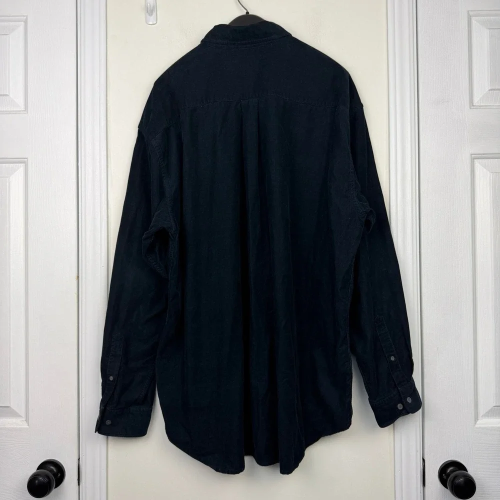 Banana Republic CORDUROY Shirt Mens XXL Cotton Long Sleeve Button Down Black